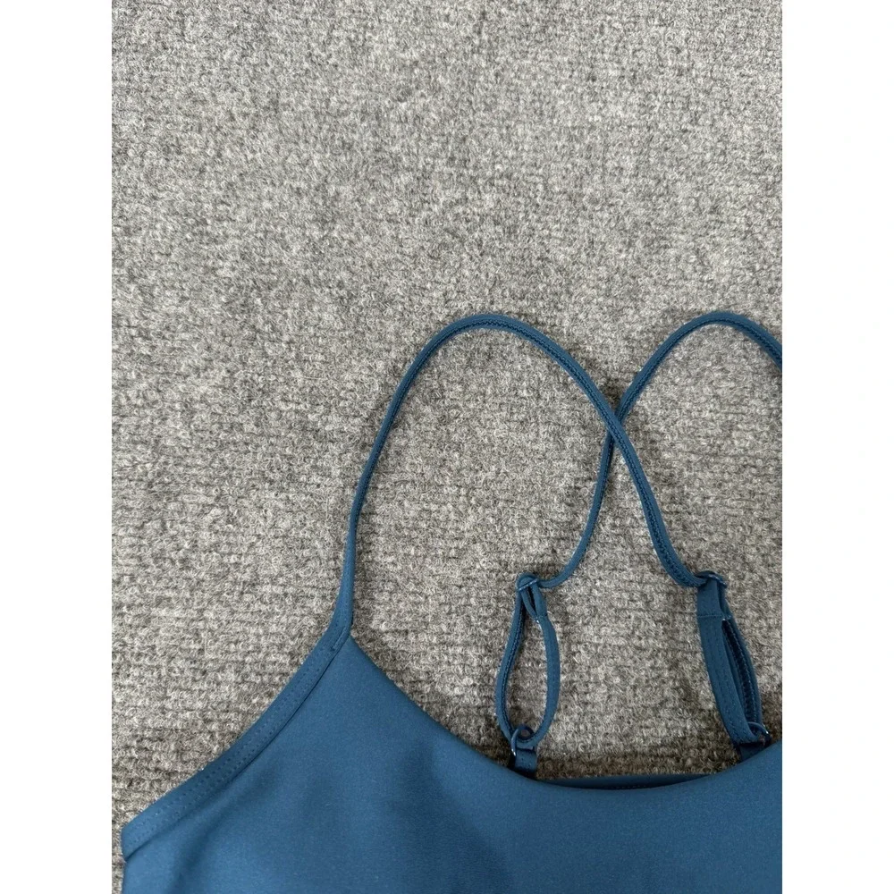 Alo Yoga Airlift Intrigue Bra Women's Small Eclipse Blue Strappy Sports Bra Rare